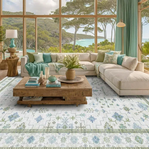 Vista 125 de Hazo Haus – Alfombra pequeña para entrada, cocina o baño, antideslizante con base de goma, resistente a las manchas y a la decoloración, diseño