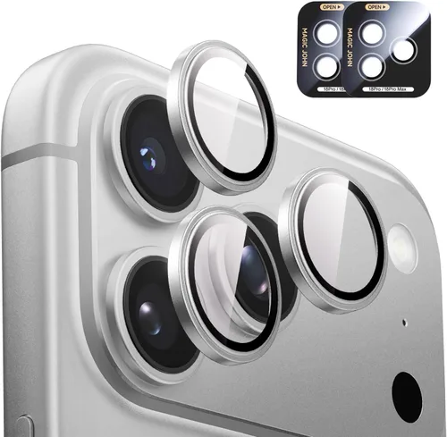 Vista 13 de MAGIC JOHN Paquete de 2 protectores de lente de cámara para iPhone 18 Pro Negro