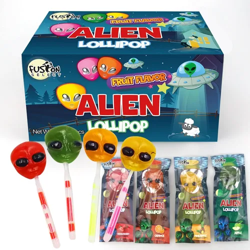 Vista 9 de Fusion Select 24 paletas de calavera de azúcar, dulces coloridos de Halloween y Día de los Muertos, golosinas novedosas envueltas individualmente