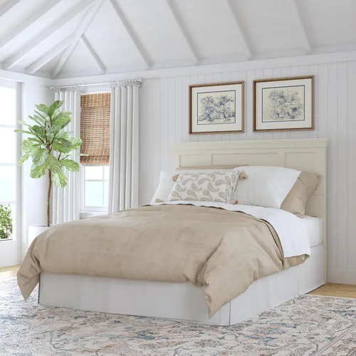 Vista 2 de Homestyles Cabecero Queen Nápoles blanco roto Blanco hueso