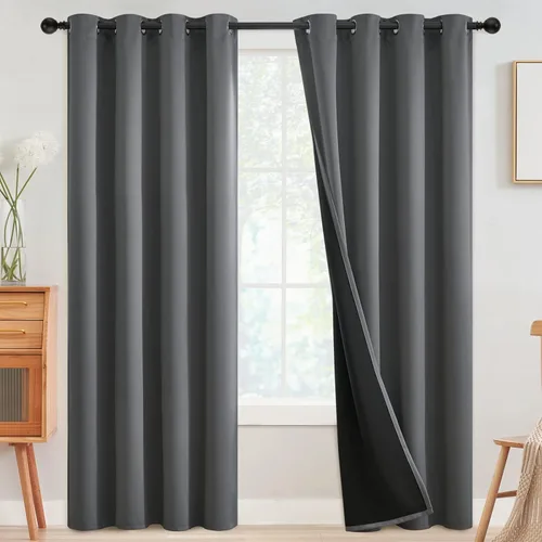 Vista 118 de SimpleHome - Cortinas opacas 100% para recámara, cortinas de ventana con ojales beige, con aislamiento térmico, cortinas de oscurecimiento