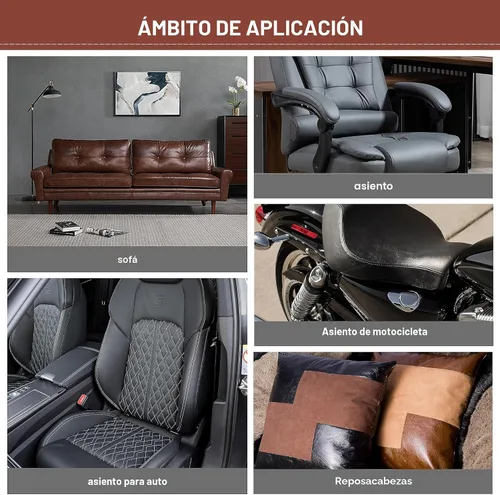 Vista 6 de Kit de cinta para reparación de cuero, parche autoadhesivo para muebles, sofá, asientos de automóvil, silla de oficina, kit de reparación de vinilo