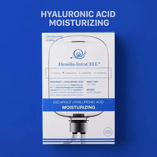 Vista 2 de Elensilia Intracell - Máscara facial hidratante de mucina de caracol y ácido hialurónico (10 hojas), mascarilla facial calmante y calmante