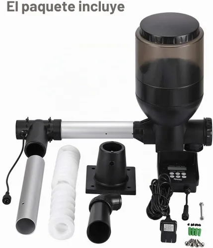 Vista 8 de hygger Alimentador automático de los pescados del estanque del control del LCD, capacidad 5.5L, DC 12V