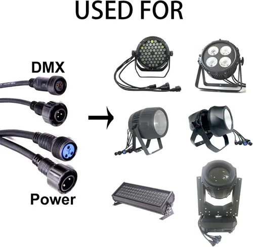 Vista 6 de Cable de alimentación impermeable, 3 pines 13AWG 2.5mm2, conector impermeable, cable de extensión de alimentación, 3.3 ft 3.2 pies IP65 par luz al