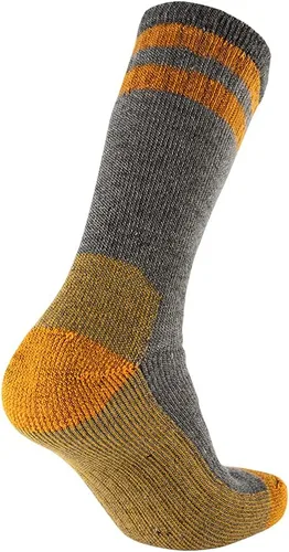 Vista 6 de CEREBRO Calcetines de lana merino para hombre, calcetines acolchados a media pantorrilla, que absorben la humedad, calcetines de senderismo