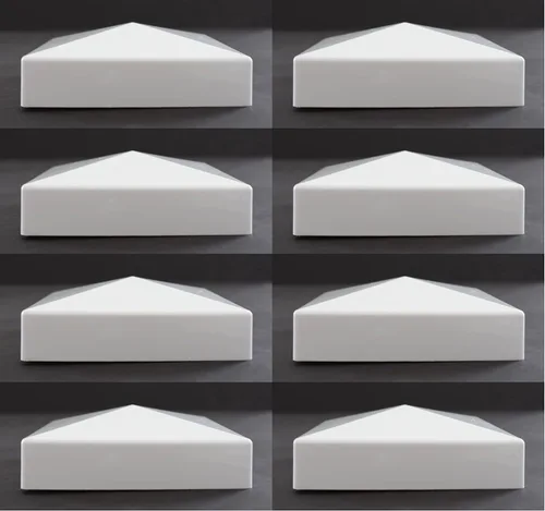 Vista 23 de Tapa para poste de valla de vinilo piramidal de plástico de 5 x 5 (5.000 in x 5.000 in), color negro o blanco, múltiples cantidades para postes