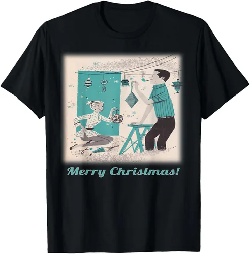 Vista 11 de Árbol de Navidad Retro Mcm playera clásico Par decoraciones, mujer XL, Asphalt