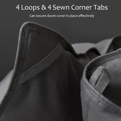 Vista 9 de Edredón de fibra de plumas tamaño Queen, edredón transpirable ultra suave de alta calidad, relleno de edredón gris eléctrico, edredón de lujo