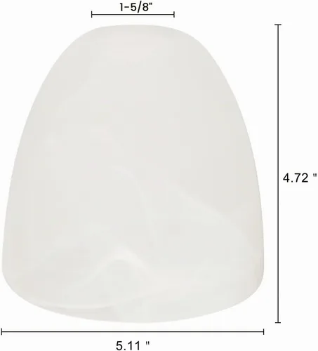 Vista 6 de Paquete de 3 pantallas de cristal de alabastro con forma de campana, de estilo tradicional, repuesto para luces de ventilador de techo, luz