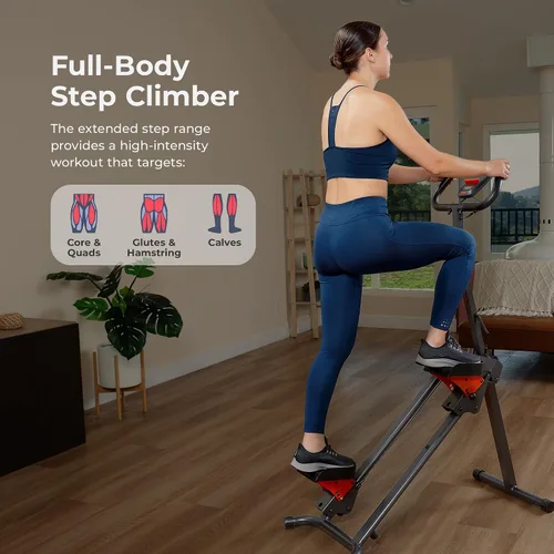 Vista 2 de Sunny Health & Fitness Foldable Stair Climber with Extended Step Range 1. Rojo