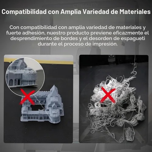 Vista 5 de Placa de construcción Creality Ender 3 V3 SE de 235x235mm con revestimiento de resina epoxi de doble cara, placa de cama de acero de resorte