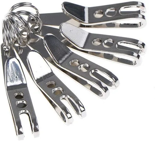 Vista 5 de Acxico Mini EDC Gear Pocket Suspensión Clip Percha Herramienta Llavero Llavero, Blanco