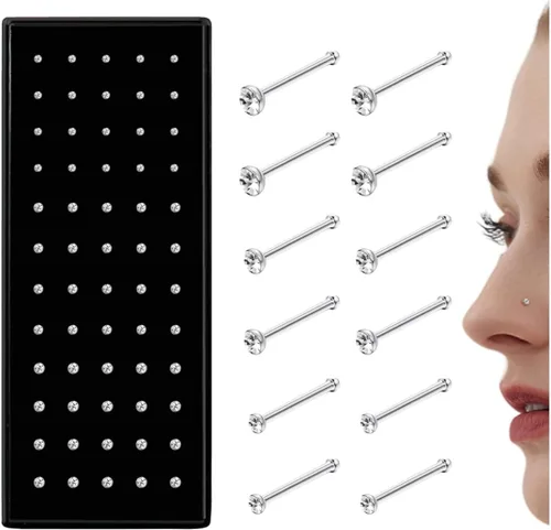 Vista 13 de Thunaraz Pernos Recto en Forma de L de Acero Inoxidable para la Nariz, Joyería para el Cuerpo, 20G-22G, 1.5mm, 2mm, 2.5mm