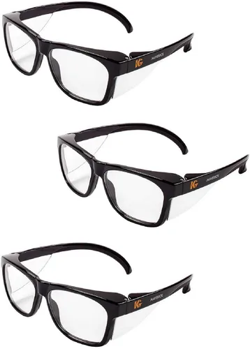 Vista 9 de KleenGuard™ V30 Maverick Eye Protection (49309), with KleenVision™ Anti-Fog Coating, Clear Lenses, Black Frame
