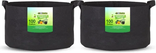 Vista 22 de 247Garden Paquete de 5 Macetas/Bolsas de Cultivo de Tela de Aireación de 1 Galón para Plantas con Asas (260 GSM, Negro, 6H x 7D)