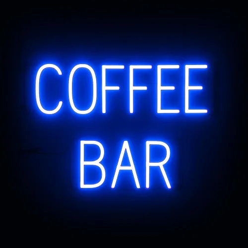 Vista 57 de SpellBrite Letrero de té Aspecto de letrero de té neón, luz LED azul, 13.1 x 6.3 pulgadas Ultra-Bright Click-Together Signage for Cafes, with