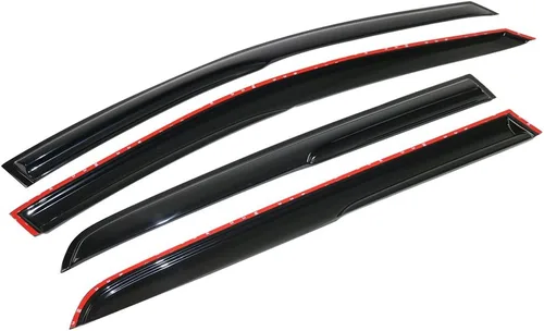 Vista 5 de Visera de ventana compatible con VW Golf MK7 2015-2019, humo acrílico teñido y semitransparente, protector de sombra de lluvia, deflector de aire