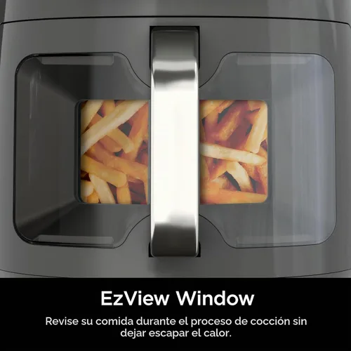 Vista 2 de Ninja Freidora de aire EzView Max XL, capacidad de 5.5 cuartos de galón, 7 funciones: Max Crisp, Air Roast, Bake, Reheate, Deshidrate y más, hasta