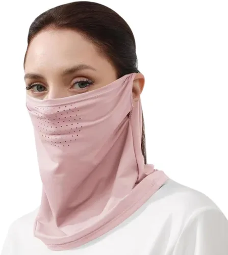 Vista 17 de Protector facial unisex UV multiusos protector para el cuello, polaina elástica para la cara con bucles para las orejas