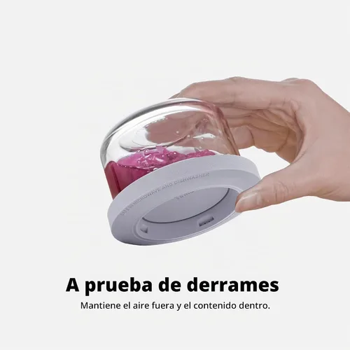 Vista 5 de Comotomo Recipientes de vidrio para almacenamiento de alimentos para bebés, tarros de 4 onzas con tapas de silicona, vasos herméticos