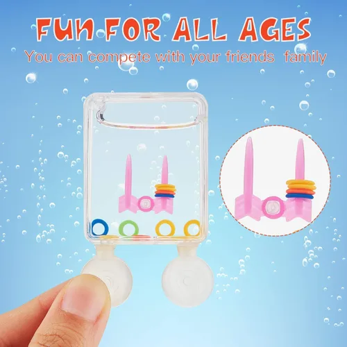 Vista 5 de Gejoy 10 Piezas Juegos de Anillos de Agua Portátiles Regalos de Fiesta para Niños Juego de Lanzamiento de Anillos de Agua de Teléfono Celular