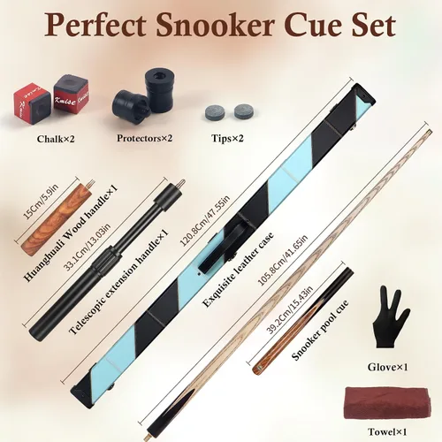 Vista 8 de Kmise 57 inch Pool Cue, 19oz Cue Stick with 9.5mm Professional Tip, Handcraft, Made of Chacate Preto Wood, Bar or House Use for Men or Women, Pool