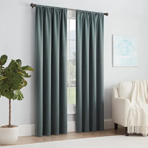 Vista 19 de Eclipse Thermapanel Cortina lisa de ventana moderna para oscurecer la habitación, con bolsillo para cortinero, para dormitorio (1 panel), 54 x 63