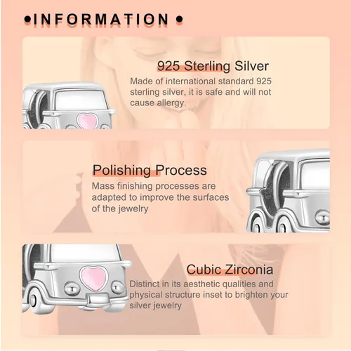 Vista 3 de NJXINJIABO 925 Sterling Silver Travel Charms for Bracelets and Necklaces Airplane car hot air balloon Dangle Pendants Beads Charms Jewelry Gift for