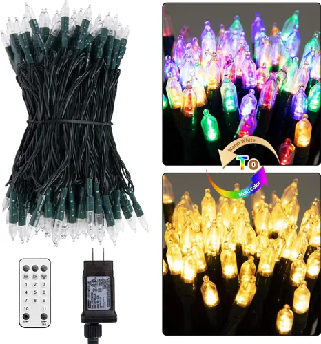Vista 14 de Minetom Guirnalda de luces de Halloween para exteriores, 39 pies, 100 luces LED impermeables de Navidad con 8 modos de iluminación para Halloween