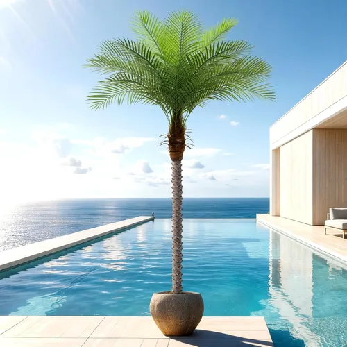 Vista 11 de Palmera fénix artificial de 6 pies, planta de palma artificial de seda de coco artificial para interiores y exteriores, hogar, oficina, patio, baño