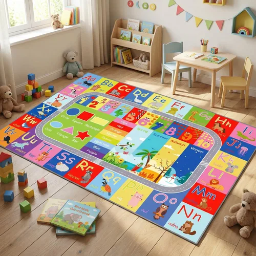Vista 6 de ABC - Alfombra antideslizante para niños, 36 x 48 pulgadas Abc Play Alfombra - 3'0" X 4'0"(rectangular)