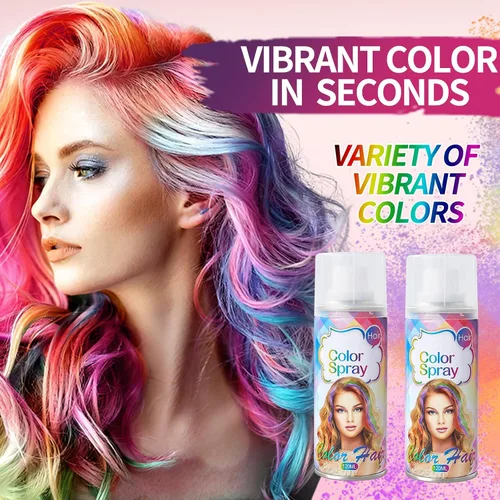 Vista 2 de Spray de color temporal para el cabello, tinte para el cabello rojo, tinte de cabello para mujeres, tinte temporal para el cabello, lavable, fácil