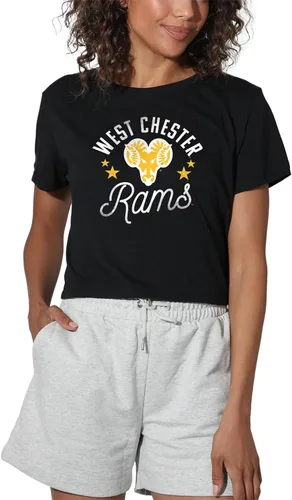 Vista 14 de Colección oficial de camisetas con diseño de mascota desgastada para mujer, color negro Grizzlies del estado de Adams