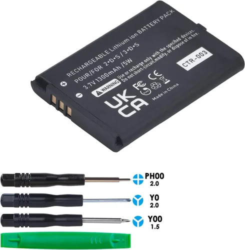 Vista 2 de PowerTrust Batería recargable CTR-003 CTR 003 compatible con batería de consola 2DS 3DS