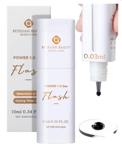 Vista 10 de BEYELIAN - Pegamento para extensiones de pestañas sensibles 0,17 fl oz / 5 ml / Tiempo de secado 0,5 segundos / Retención de 7-8 semanas / Adhesivo