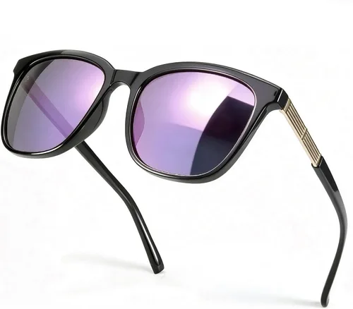 Vista 13 de SIPHEW Gafas de sol cuadradas de gran tamaño para mujer, gafas de sol ligeras de moda, 100% protección UV400, sombra de espejo de moda