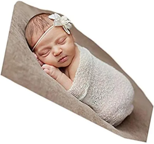 Vista 3 de Vemonllas Accesorios de fotografía para recién nacidos, manta de hilo largo y ondulado, accesorios para fotos de bebé, capa de tela de tela