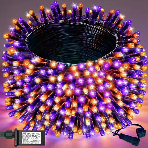 Vista 10 de Decute - Tira de luces de Navidad, impermeable, 300 LED, 105 pies, certificado UL con enchufe de extremo a extremo, 8 modos, guirnalda de luces