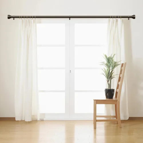 Vista 3 de Barras de cortina para ventanas de 28 a 48, barra de cortina larga ajustable de 1 pulgada para patio, barras de cortina con tapas de extremo Bronce