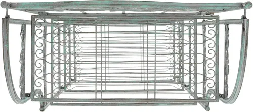 Vista 6 de SAFAVIEH Colección Outdoor Amaris - Estante de panadería de 4 niveles, estilo victoriano, de hierro forjado envejecido, color verde oscuro