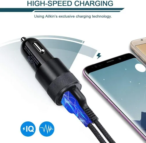 Vista 2 de Cargador de coche USB tipo C para Samsung Galaxy S21+ S21 Ultra 5G S20 FE S20+ S10 Plus Note20 A52 A51 A71 A72 A10e, Google Pixel 5 4a, adaptador