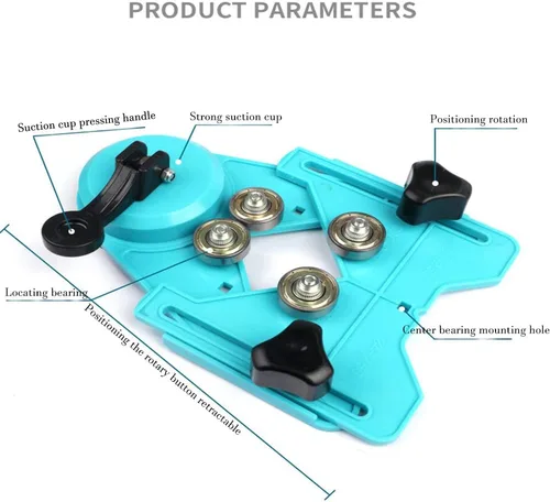 Vista 5 de Utoolmart Guía de taladro de plástico ajustable con ventosa Bits de núcleo Posicionador agujero localizador de sierra para baldosas cerámicas
