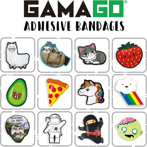Vista 5 de GAMAGO Vendajes adhesivos – Paquete de 18 vendajes con forma bonita para niños y adultos, antiadherentes, estériles, sin látex, tiras de primeros