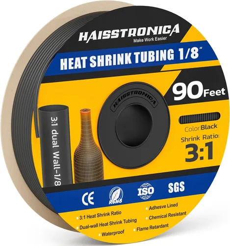 Vista 18 de haisstronica Tubo termorretráctil 3:1, relación de encogimiento, tubo termorretráctil de grado marino forrado con adhesivo para el hogar, automoción