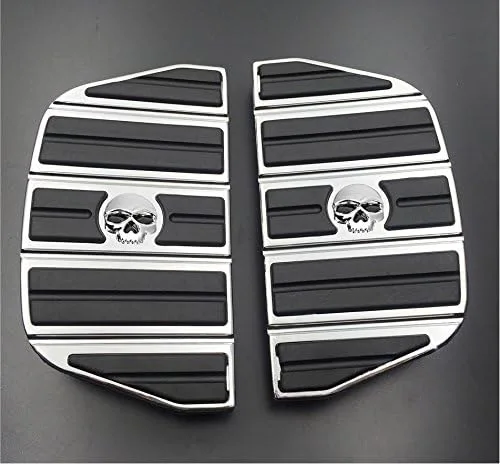 Vista 5 de XKMT-Kit de inserción de estribo de pasajero de zombi de calavera cromada, forma tradicional, compatible con modelos Touring, FLHT, FLT, FLTR, FLHR
