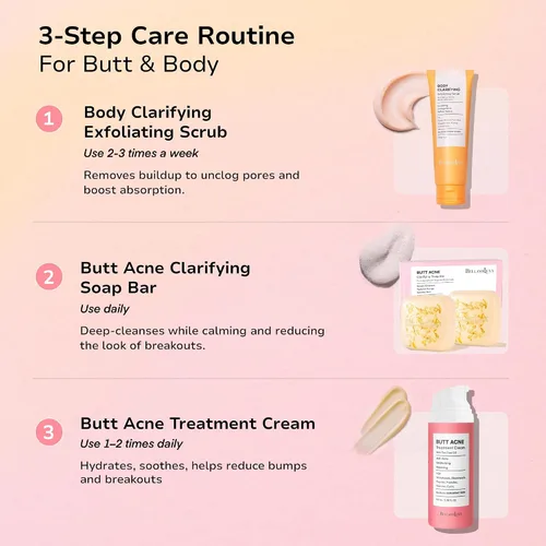 Vista 3 de BellamiLuxx Crema de tratamiento para eliminar el acné de los glúteos: Tratamiento del acné corporal para foliculitis y espinillas en glúteos