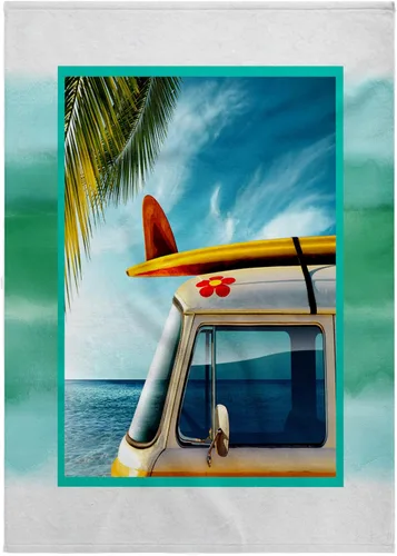 Vista 7 de 3dRose - Vintage Van with Surfboard - Towel - (twl-99540-3)