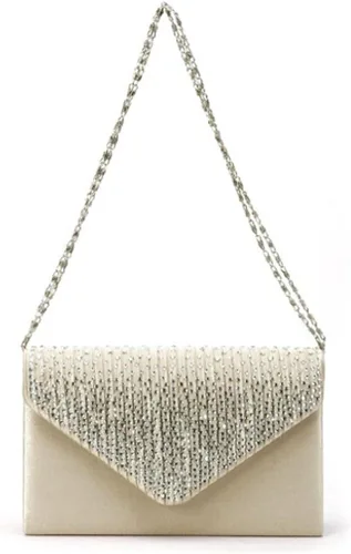 Vista 6 de Bolso de mano para mujer, con diamantes de imitación de satén esmerilado para boda
