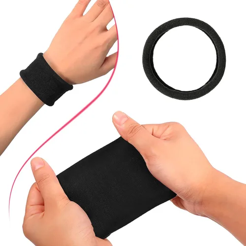 Vista 4 de EBOOT 20 piezas de gomas elásticas de algodón grandes para cabello, bandas para cola de caballo, cintas para la cabeza para cabello grueso, pesado